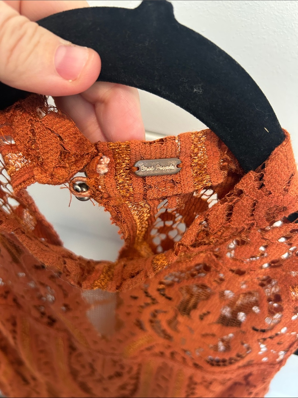 Free People Burnt Orange Lace Midi Dress - Picture 2 of 4